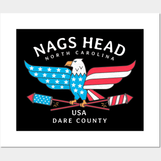 Nags Head, NC Summer Patriotic Pride Fourth of July Posters and Art